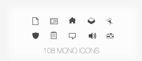 108 Mono Icons: Huge Set of Minimal Icons